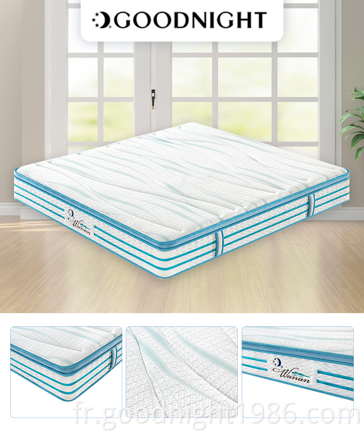 Matelas en mousse souple à mémoire écologique d'utilisation de chambre à coucher de taille faite sur commande de tissu de style moderne du Canada